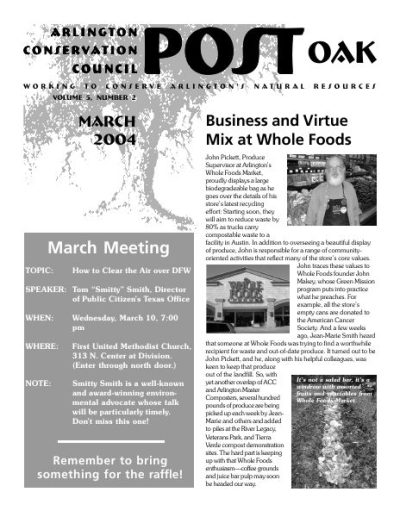 Post Oak Newsletter cover — March 2004