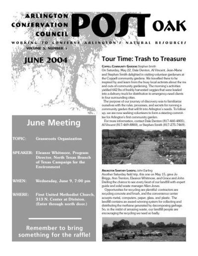 Post Oak Newsletter cover — June 2004