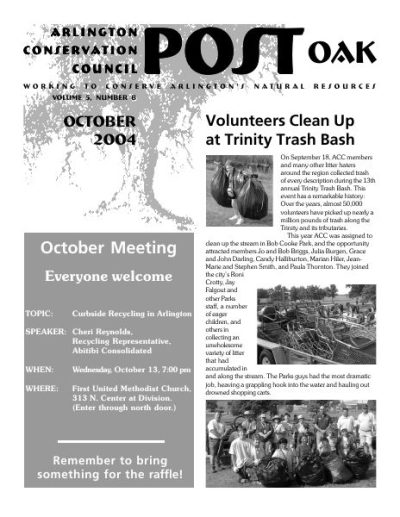 Post Oak Newsletter cover — October 2004