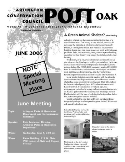 Post Oak Newsletter cover — June 2005