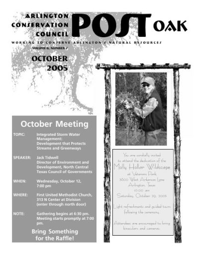 Post Oak Newsletter cover — October 2005