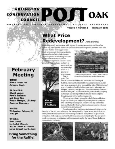 Post Oak Newsletter cover — February 2006