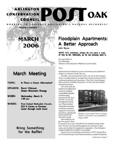 Post Oak Newsletter cover — March 2006