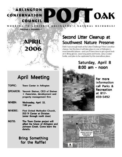 Post Oak Newsletter cover — April 2006