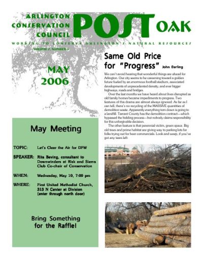 Post Oak Newsletter cover — May 2006
