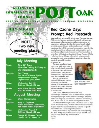 Post Oak Newsletter cover — July 2006