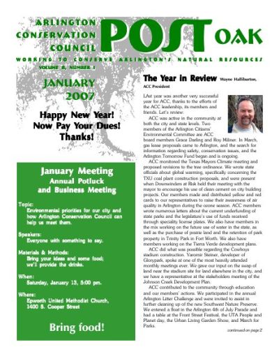 Post Oak Newsletter cover — January 2007