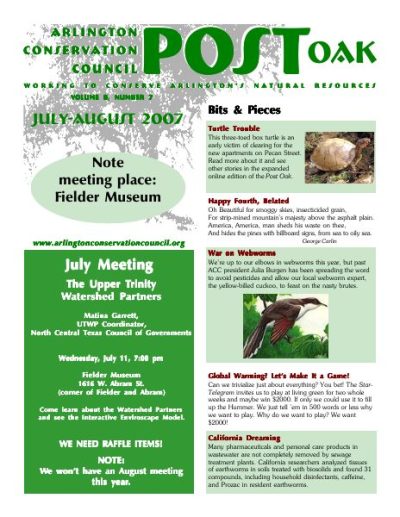 Post Oak Newsletter cover — July 2007