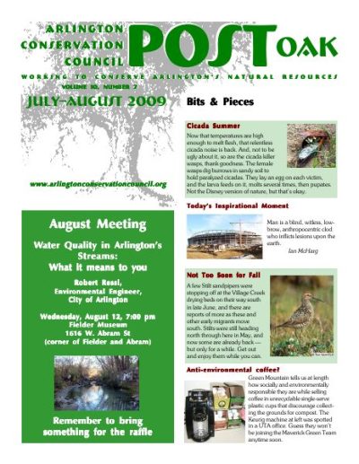 Post Oak Newsletter cover — August 2009